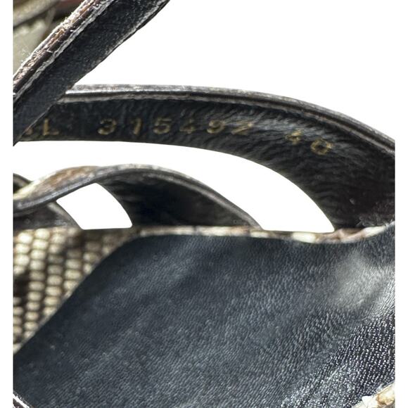 Saint Laurent Tribute 75 Python Platform Ankle Strap Heels Sandals Size 40 - Picture 5 of 7